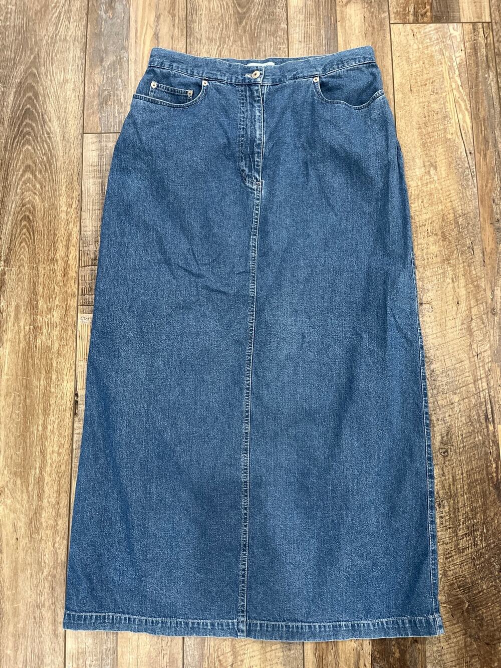 Vintage denim maxi skirt cotton size 12 large